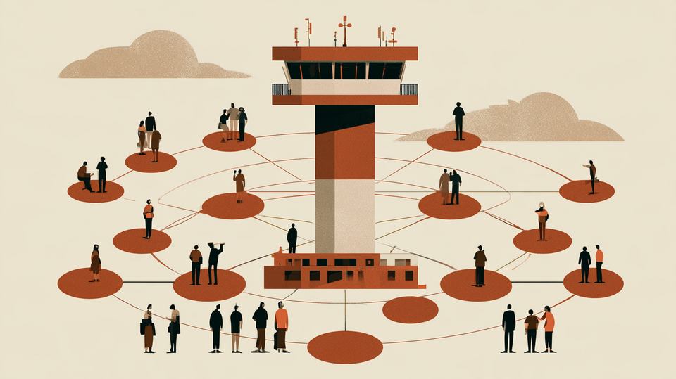 Wohin geht Workforce Management Netzwerk dezentraler Entscheidungsknoten um einen eingebetteten Kontrollturm als Sinnbild fuer Workforce Transformation
